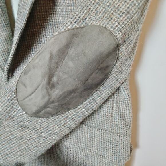 Vintage Imperial of Haggar Men's Sz 40 Pure Wool Tweed Blazer Elbow Patches - Picture 6 of 9